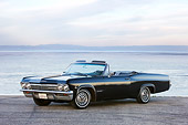 AUT 22 RK2651 01
1965 Chevrolet Impala SS Convertible Black 3/4 Front View By Water