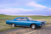 AUT 22 RK2661 01
1969 Dodge Coronet Blue 3/4 Front View In Field By Trees