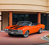AUT 22 RK2668 01
1969 Chevrolet Chevelle Convertible Hugger Orange 3/4 Front View By Building
