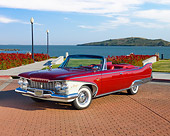 AUT 22 RK2677 01
1960 Plymouth Fury Convertible Red 3/4 Front View By Water