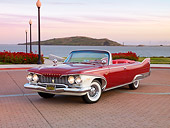 AUT 22 RK2679 01
1960 Plymouth Fury Convertible Red 3/4 Front View By Water