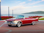AUT 22 RK2681 01
1960 Plymouth Fury Convertible Red 3/4 Front View By Water