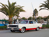 AUT 22 RK2772 01
1967 AMC Rambler Marlin White And Red 3/4 Front View On Pavement By Marina