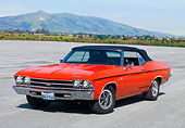 AUT 22 RK2787 01
1969 Chevrolet Chevelle SS 396 Convertible Hugger Orange 3/4 Front View On Pavement