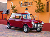 AUT 23 BK0049 01
1975 Morris Mini 1000 Red 3/4 Front View On Brick Road By Winery