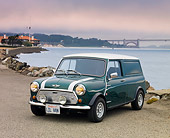 AUT 23 BK0059 01
1978 Austin Mini Van Green 3/4 Front View On Pavement By Bay