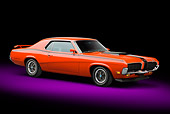 AUT 23 BK0081 01
1970 Mercury Cougar Eliminator 428 Cobra Jet Orange 3/4 Front View In Studio