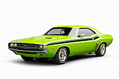 AUT 23 BK0084 01
1971 Dodge Challenger RT Sublime 3/4 Front View On White Seamless