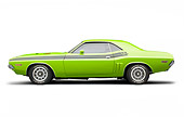 AUT 23 BK0085 01
1971 Dodge Challenger RT Sublime Profile View On White Seamless