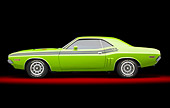 AUT 23 BK0086 01
1971 Dodge Challenger RT Sublime Profile View In Studio