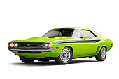 AUT 23 BK0099 01
1971 Dodge Challenger RT Sublime 3/4 Front View On White Seamless