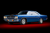 AUT 23 BK0100 01
1970 Plymouth GTX Blue 3/4 Front View In Studio