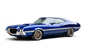 AUT 23 BK0109 01
1972 Ford Torino Blue 3/4 Front View On White Seamless