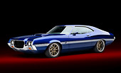 AUT 23 BK0110 01
1972 Ford Torino Blue 3/4 Front View In Studio