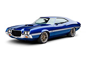 AUT 23 BK0112 01
1972 Ford Torino Blue 3/4 Front View On White Seamless