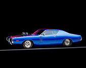 AUT 23 RK0002 04
1972 Prostreet Charger Blue Slight 3/4 Front View On Gray Line Studio
