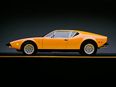 AUT 23 RK0257 01
1973 De Tomaso Pantera Orange Side View On Gray Line Studio