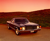 AUT 23 RK0739 03
1972 Chevy El Camino Black Front 3/4 On Gravel By Grass Hill Filtered