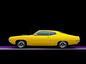 AUT 23 RK1134 01
1970 Ford Torino 429 Super Cobra Jet Yellow Profile View Studio
