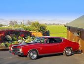AUT 23 RK1179 01
1971 Chevrolet Chevelle Red 3/4 Side View On Pavement