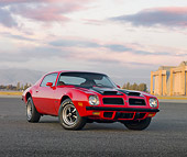 AUT 23 RK1834 01
1974 Pontiac Firebird Formula 400 Red 3/4 Front View On Pavement