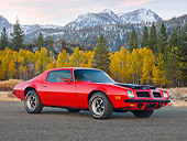 AUT 23 RK1835 01
1974 Pontiac Firebird Formula 400 Red 3/4 Front View On Pavement