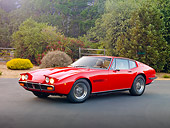 AUT 23 RK1896 01
1971 Maserati Ghibli SS Red 3/4 Front View On Pavement By Trees