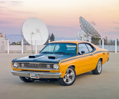 AUT 23 RK1959 01
1971 Plymouth 340 Duster Bahama Yellow With Satellite Dish