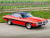 AUT 23 BK0005 01
1973 Dodge Charger SE 440 Red With Black Stripe 3/4 Front View On Pavement