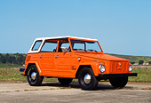 AUT 23 RK0064 03
1973 Volkswagen Thing Orange And White 3/4 Side View On Pavement