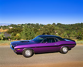 AUT 23 RK0111 04
1970 Dodge Challenger 426 Hemi Purple 3/4 Front On Pavement