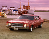 AUT 23 RK0191 07
1971 Chevrolet Chevelle Red 3/4 Front View On Dirt By Harbor Headlights On