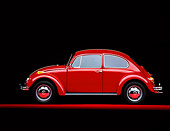 AUT 23 RK0225 03
1970 Volkswagen Beetle Red Side View On Red Line Studio