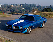 AUT 23 RK0274 05
1970 Pontiac Trans Am Blue Front 3/4 View On Pavement