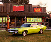 AUT 23 RK0398 01
1972 Plymouth Road Runner Lime Green 3/4 Front View By Antique Store