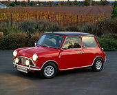 AUT 23 RK0677 02
1971 Austin Mini Cooper Red Black Top 3/4 Side View On Pavement