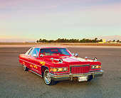 AUT 23 RK0824 01
1976 Cadillac Coupe Deville Red And White 3/4 Front View On Pavement Filtered