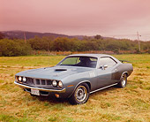 AUT 23 RK0896 02
1971 Plymouth Cuda Gray 3/4 Front View On Dry Grass