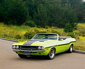 AUT 23 RK0915 02
1970 Dodge Challenger R/T Convertible Sublime 3/4 Front View On Pavement