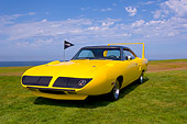 AUT 23 RK1043 01
1970 Plymouth Superbird Yellow 3/4 Front View On Grass