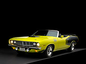 AUT 23 RK1048 02
1971 Plymouth Hemi Cuda Convertible Curious Yellow Front 3/4 View Studio