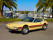 AUT 23 RK1063 01
1974 Volkswagen SP2 Ivory Side 3/4 View On Pavement By Harbor