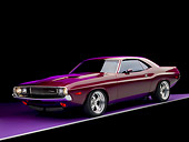 AUT 23 RK1109 01
1970 Dodge Challenger Purple 3/4 Front View Studio