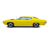 AUT 23 RK1132 01
1970 Ford 429 Super Cobra Jet Yellow Profile View Studio