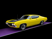 AUT 23 RK1135 01
1970 Ford 429 Super Cobra Jet Yellow 3/4 Side View Studio