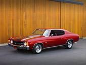 AUT 23 RK1180 01
1971 Chevrolet Chevelle Red 3/4 Side View On Pavement