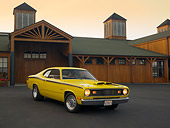 AUT 23 RK1192 01
1972 Plymouth Duster Yellow 3/4 Front View On Pavement