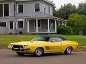 AUT 23 RK1234 01
1973 Dodge Challenger Yellow 3/4 Side View On Pavement