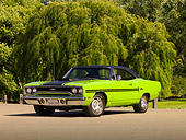 AUT 23 RK1237 01
1970 Plymouth GTX Green 3/4 Front View On Pavement