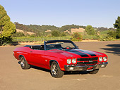 AUT 23 RK1574 01
1970 Chevrolet Chevelle SS Convertible Red 3/4 Front View On Pavement